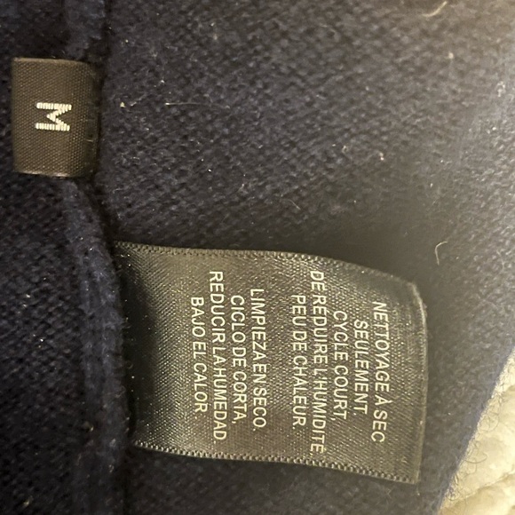 Doncaster Navy  Cashmere Textured Flower Cardigan, size Medium - Picture 9 of 9